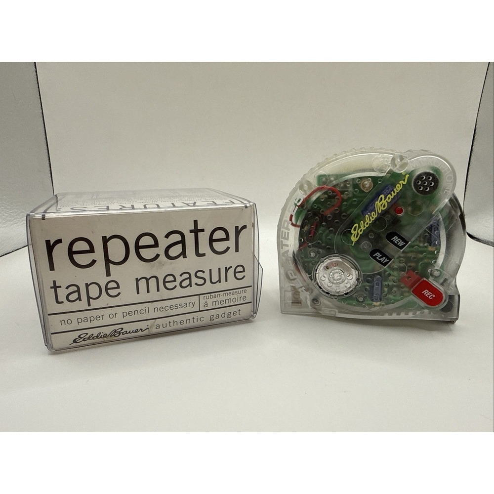 Vintage Eddie Bauer Recording Tape Measure 25' Voice Recorder Rewind RePlay‎